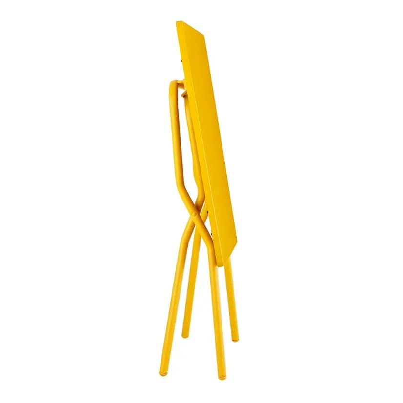 Sada BALCONY II – skládací stůl 64×70 cm + 2 ultra kompaktní židle | ColorBlock žlutá Miel