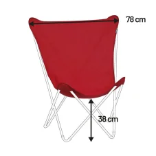 Náhradní potah designové motýlí skládací křeslo Lafuma MAXI POP UP červená Garance.