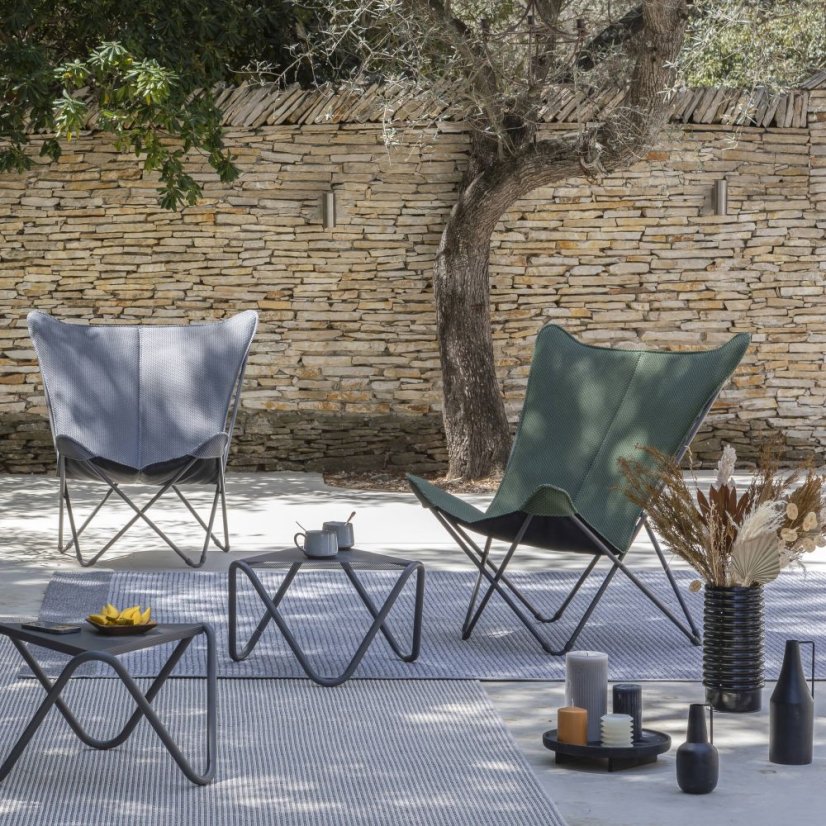 Motýlí křeslo POP UP XL BeComfort šedá Silver