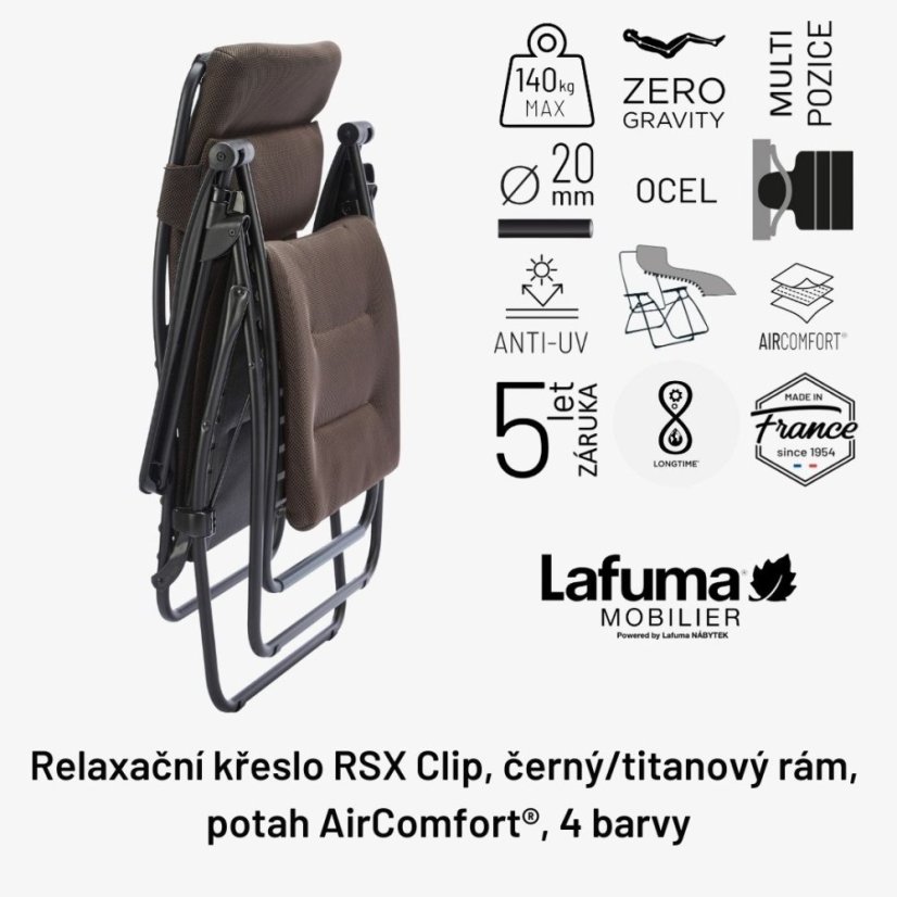 Relaxační křeslo Lafuma RSX Clip AirComfort modrá Coral Blue