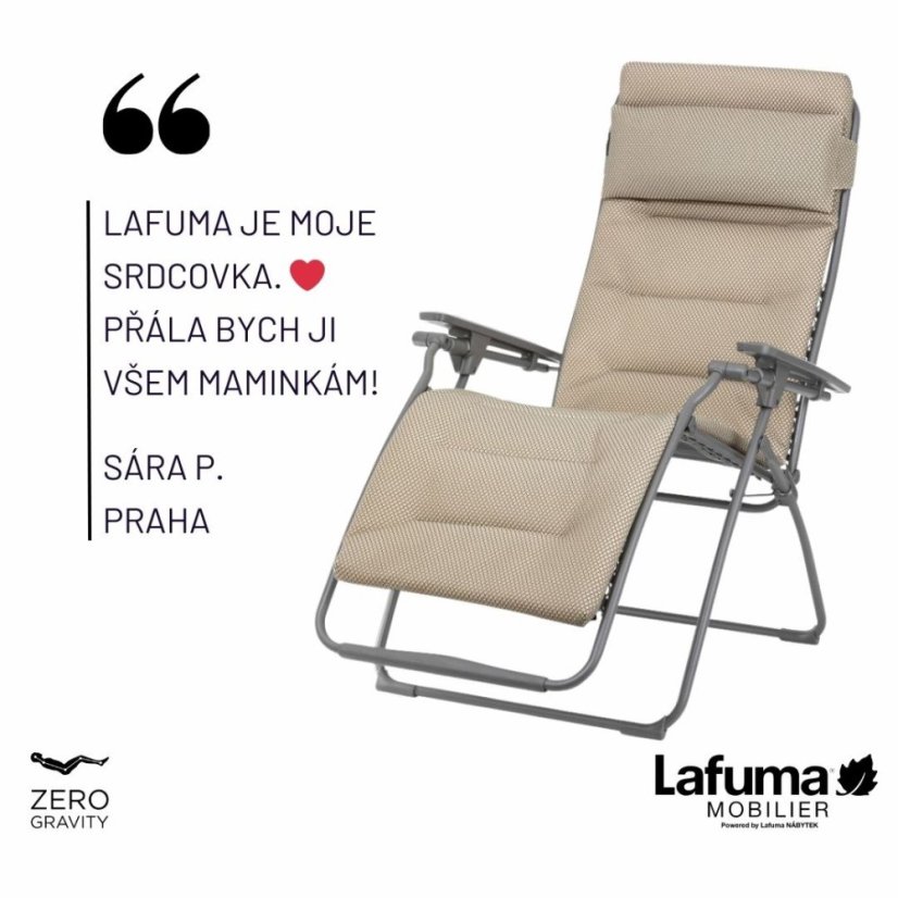 Recenzia na polohovateľné kreslo Lafuma FUTURA BeComfort, ktoré zákazník ohodnotil ako svoje obľúbené.
