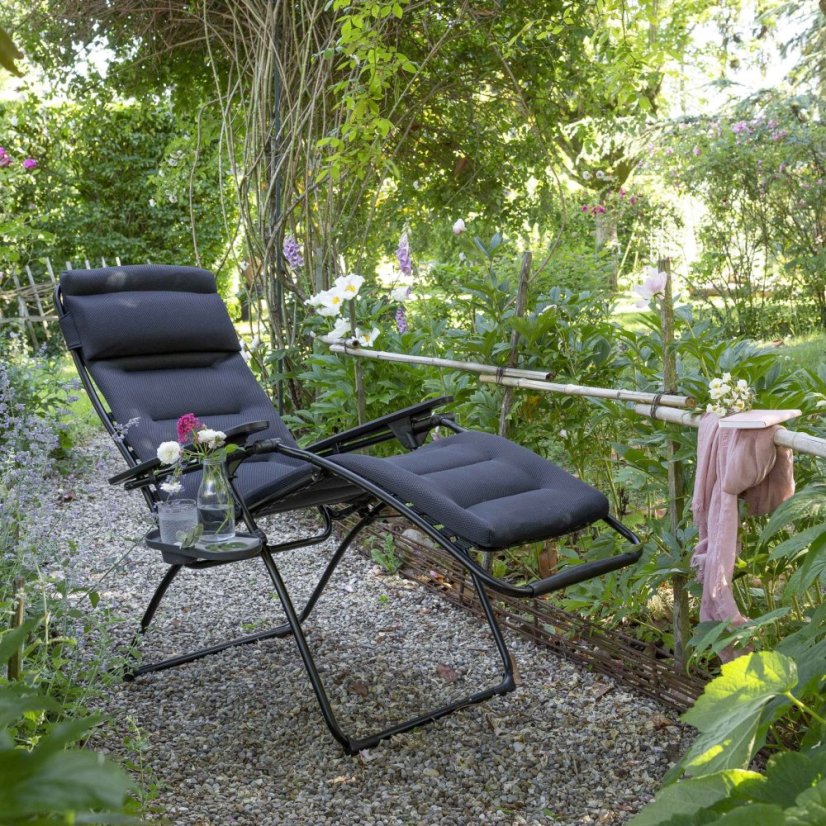 Zahradní křeslo Lafuma FUTURA AirComfort černá Acier venku na zahradě, outdoorové použití.