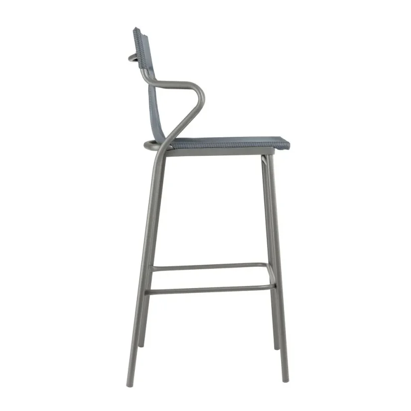 Profi venkovní vysoká židle s područkami HORIZON šedý rám BatylineDUO šedá Storm.