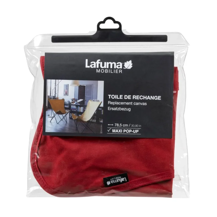 Náhradní potah designové motýlí skládací křeslo Lafuma MAXI POP UP červená Garance.