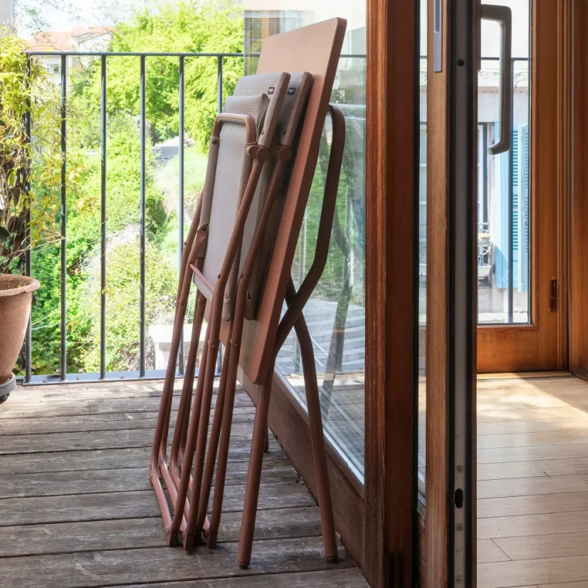 Skladacia balkónová stolička Lafuma BALCONY II oranžová Canyon – sada 2 ks