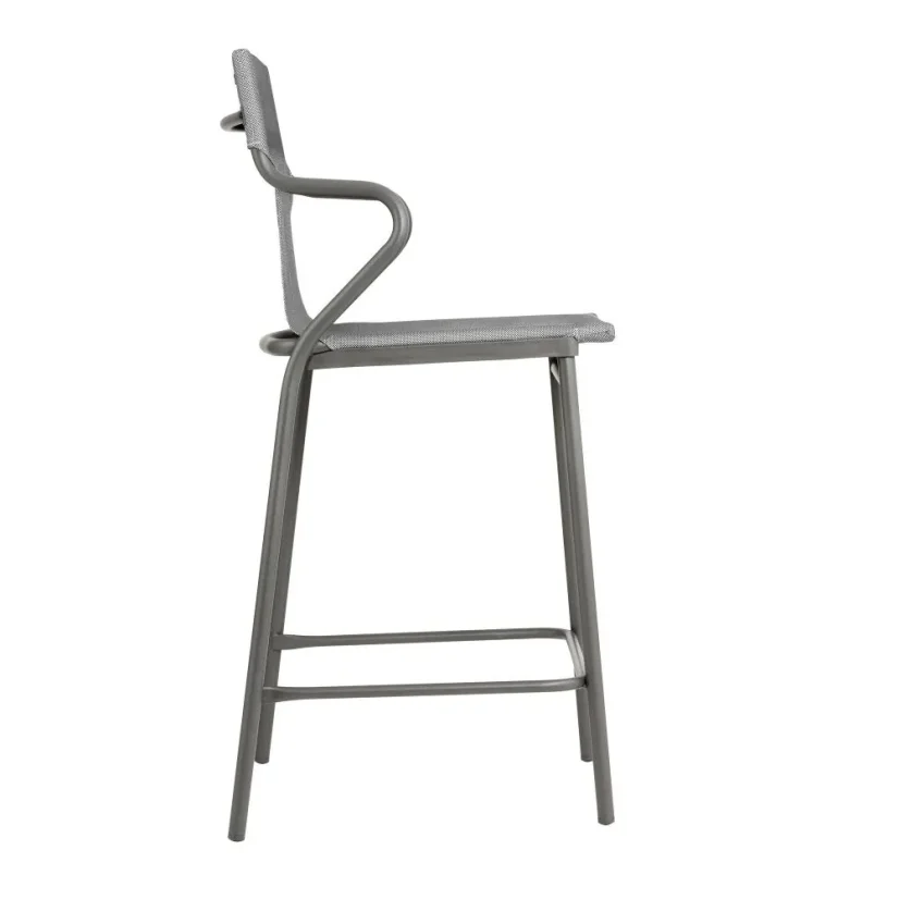 Profi venkovní střední židle s područkami HORIZON šedý rám BatylineDUO šedá Pearl.