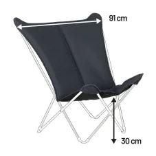 Náhradní potah designové motýlí skládací křeslo Lafuma POP UP XL BeComfort šedá Dark Grey.