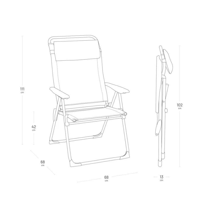 Kempingové křeslo ALU CHAM XL AirComfort černá Acier