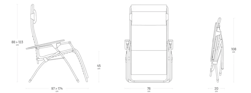 Relaxační křeslo Lafuma FUTURA XL BeComfort zelená Olive – ZERO GRAVITY, nosnost 150 kg