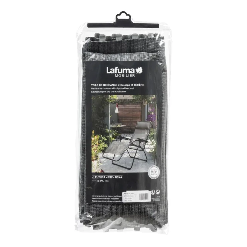 Náhradní potah relaxační křeslo Lafuma RSX/FUTURA Batyline®DUO šedá Obsidian.