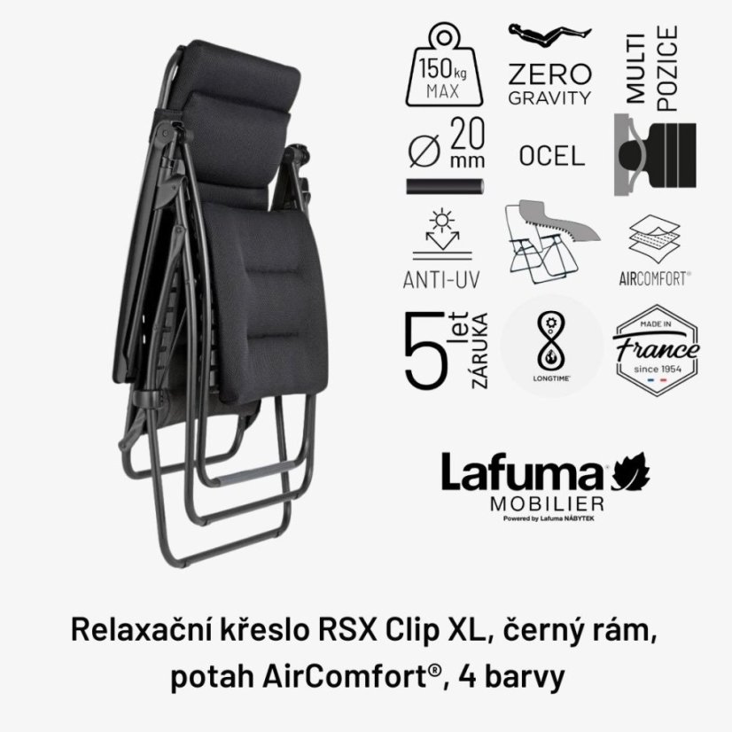 Relaxační křeslo Lafuma RSX Clip XL AirComfort červená Bordeaux