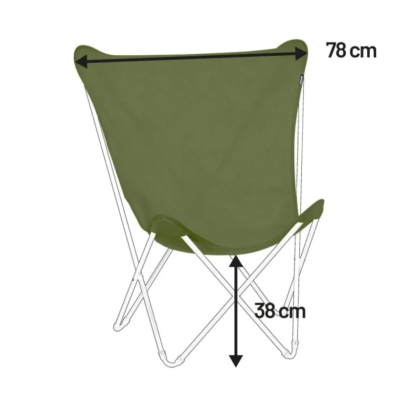 Náhradní potah designové motýlí skládací křeslo Lafuma MAXI POP UP zelená Thym.