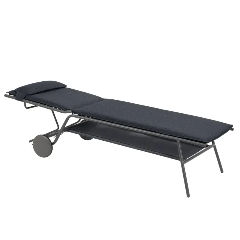 Opalovací lehátko vysoké MIAMI II HAUT BeComfort šedá Dark Grey