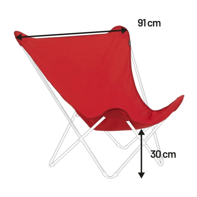 Náhradní potah designové motýlí skládací křeslo Lafuma POP UP XL červená Garance.