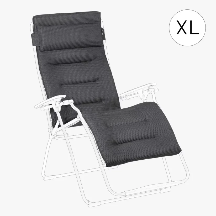 Náhradní potah relaxační křeslo Lafuma RSX/FUTURA - Velikost: Standard, Barva potahu: Černá Acier, Potah: AirComfort