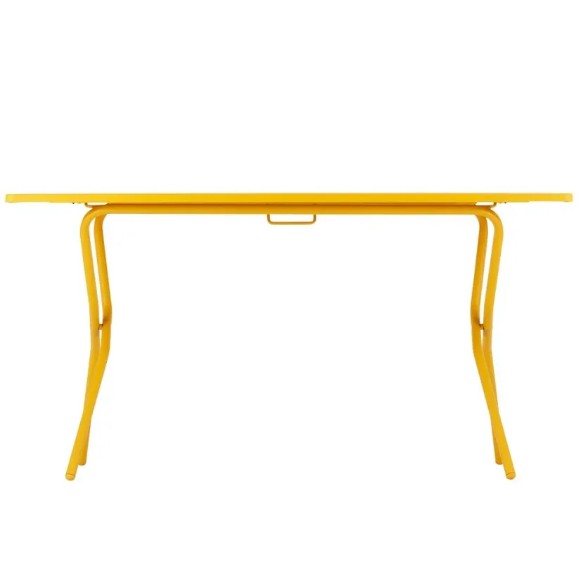 Sada BALCONY II – skládací stůl 140×80 cm + 6 ultra kompaktních židlí | ColorBlock žlutá Miel