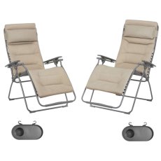 Zvýhodněná sada 2026: 2x Relaxační křeslo FUTURA BeComfort hnědá Moka (vel. standard a XL) + 2× držák nápojů ZDARMA
