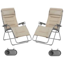 Zvýhodněná sada: 2× Relaxační křeslo Lafuma FUTURA XL BeComfort hnědá Moka + 2× držák nápojů ZDARMA