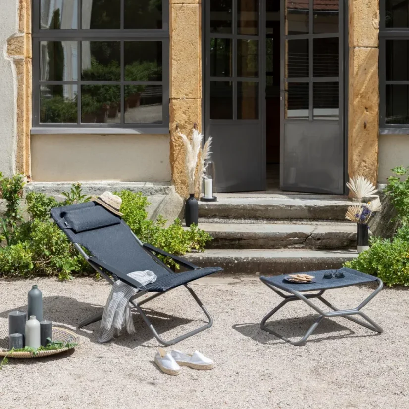 Polohovací lehátko Lafuma TRANSABED BeComfort šedá Dark Grey