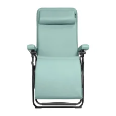 Lafuma OXYGÈNE zelené relaxačné kreslo Eucalyptus – pohľad spredu. Lafuma OXYGÈNE zelené relaxačné kreslo Eucalyptus – pohľad spredu.