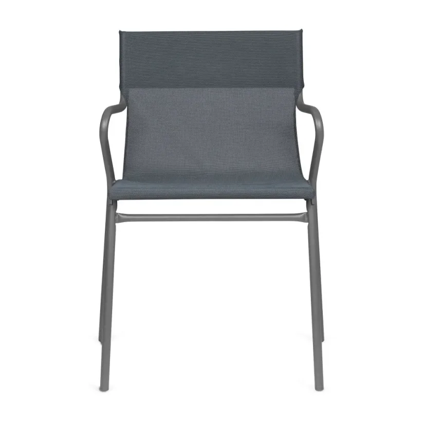 Profi venkovní židle Lafuma HORIZON - Barva potahu: Hnědá Noisette N, Potah: BatylineDUO, Barva rámu: Černá Noir, Typ židle: S područkami, Výška židle: Vysoká