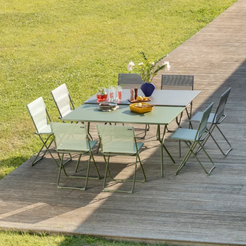 Skládací venkovní stůl BALCONY II šedá Titane – 140x80 cm
