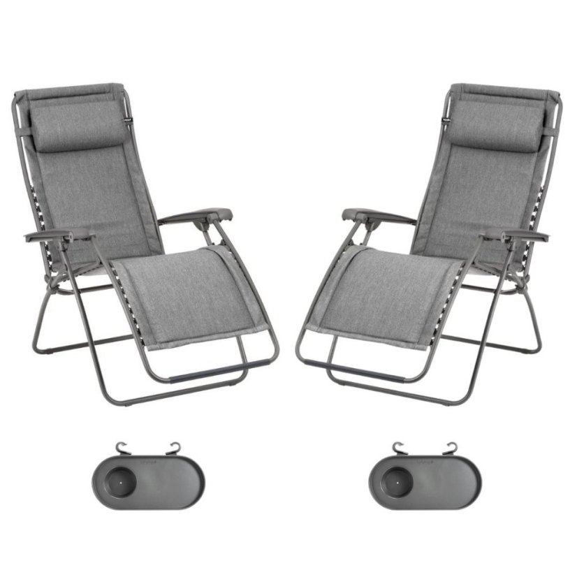 Zvýhodněná sada: 2 relaxační křesla Lafuma RSXA Clip LightComfort vel. standard šedá Ombre