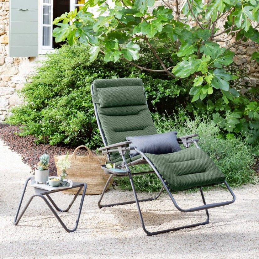 Zvýhodněná sada: 2x Relaxační křeslo FUTURA BeComfort zelená Olive (vel. standard a XL) + 2× držák nápojů ZDARMA