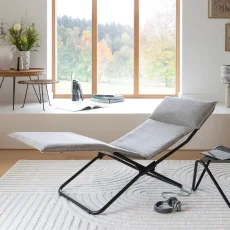 Relaxační lehátko Lafuma TRANSALOUNGE NIKSEN pro interiér šedá Cendre