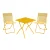 Sada BALCONY II – skládací stůl 64×70 cm + 2 ultra kompaktní židle | ColorBlock žlutá Miel