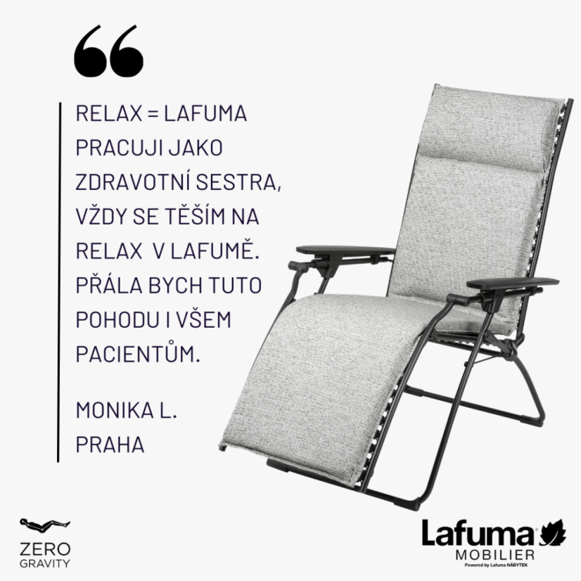 Relaxační křeslo EVOLUTION černý rám BatylineDUO šedá Galet