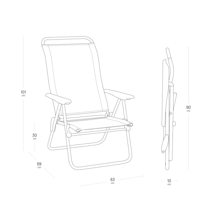 Nízké kempingové křeslo ALU LOW BatylineISO modrá Ciel