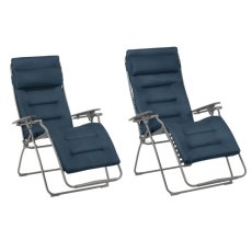 Sada 2 Relaxační křeslo FUTURA BeComfort modrá Bleu Encre