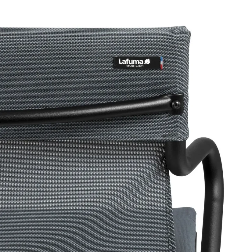 Profi venkovní střední židle s područkami HORIZON černý rám BatylineDUO šedá Storm.