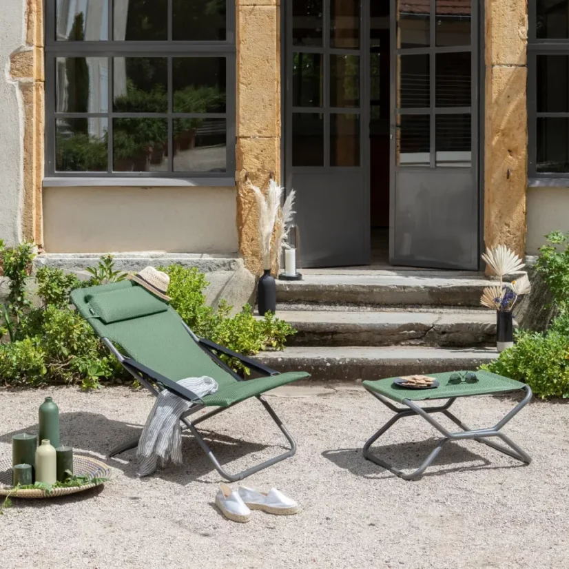 Polohovací lehátko Lafuma TRANSABED BeComfort zelená Olive