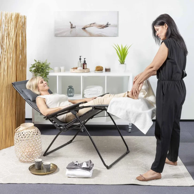 Profesionálne relaxačné kreslo ENERGIE XL šedá Storm