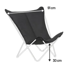 Náhradní potah designové motýlí skládací křeslo Lafuma SPHINX Hedona šedá Onyx.