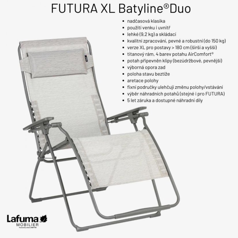 Relaxační křeslo ZERO GRAVITY Lafuma FUTURA XL BatylineDUO