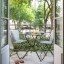 Sada BALCONY II – skládací stůl 64×70 cm + 2 ultra kompaktní židle | ColorBlock zelená Moss