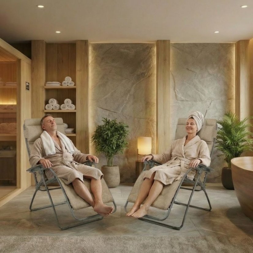 Zvýhodněná sada: 2x Relaxační křeslo FUTURA BeComfort šedá Silver (vel. standard a XL) + 2× držák nápojů ZDARMA