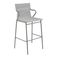 Profi venkovní vysoká židle s područkami HORIZON šedý rám BatylineDUO šedá Pearl.