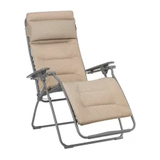 Relaxační křeslo Lafuma FUTURA BeComfort hnědá Moka, čelní pohled.