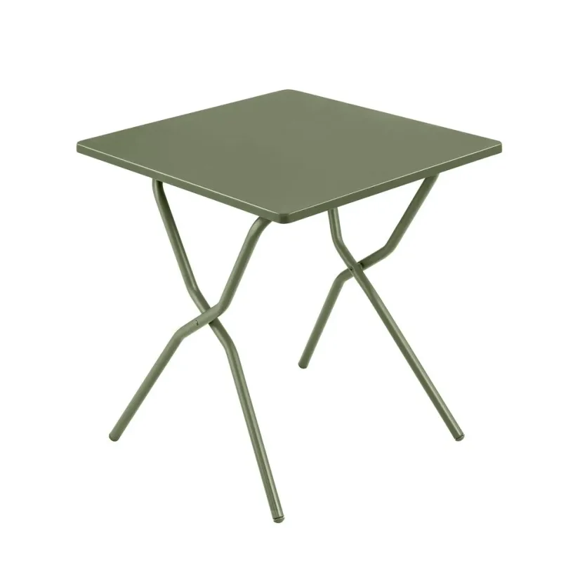Sada BALCONY II – skládací stůl 64×70 cm + 2 ultra kompaktní židle | ColorBlock zelená Moss