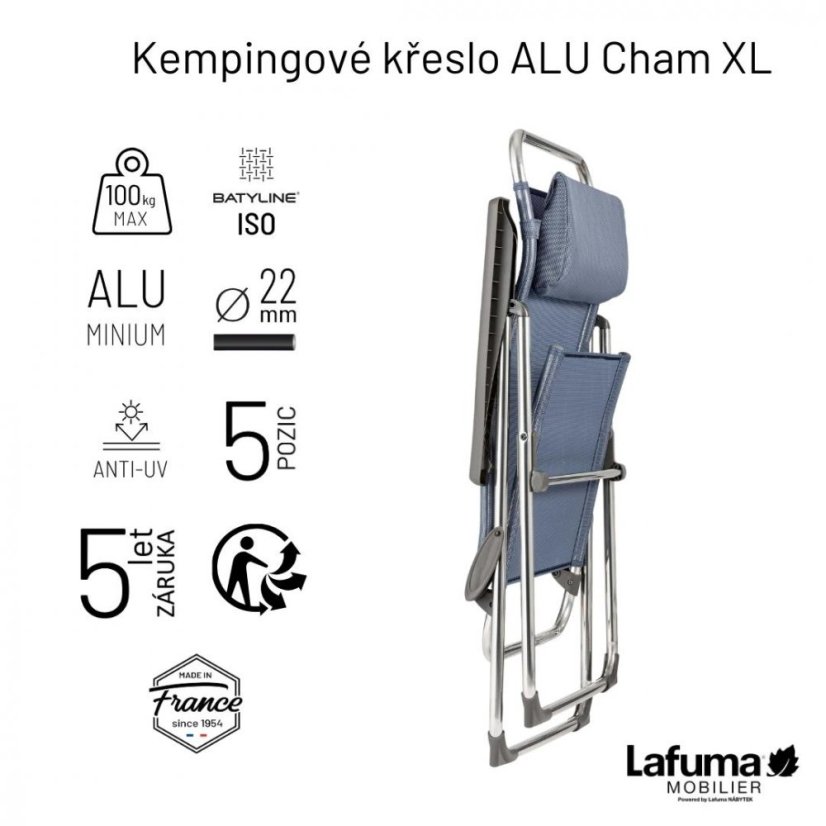 Kempingové křeslo ALU CHAM XL BatylineISO zelená Moss