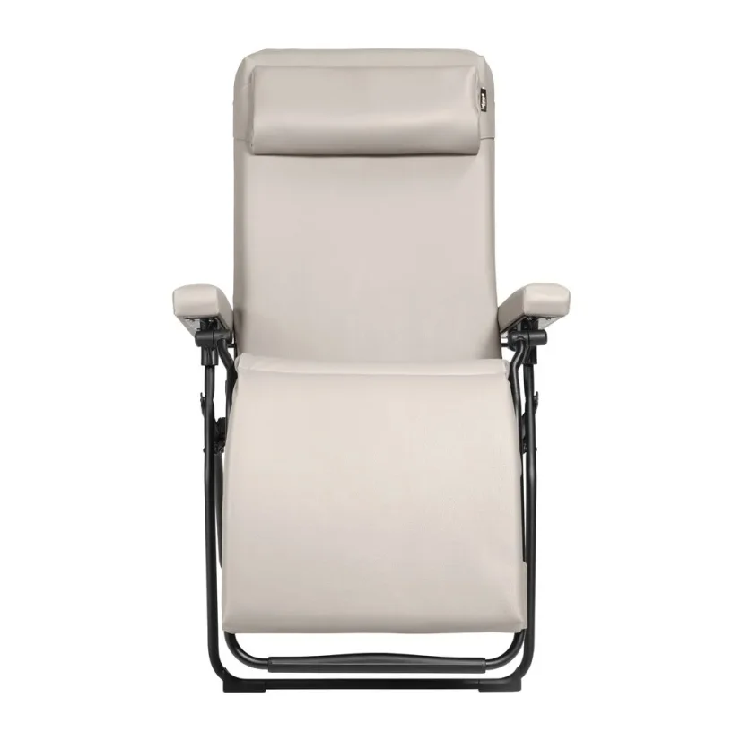 Relaxačné kreslo Lafuma OXYGÈNE, béžová farba Grege – pohľad spredu.