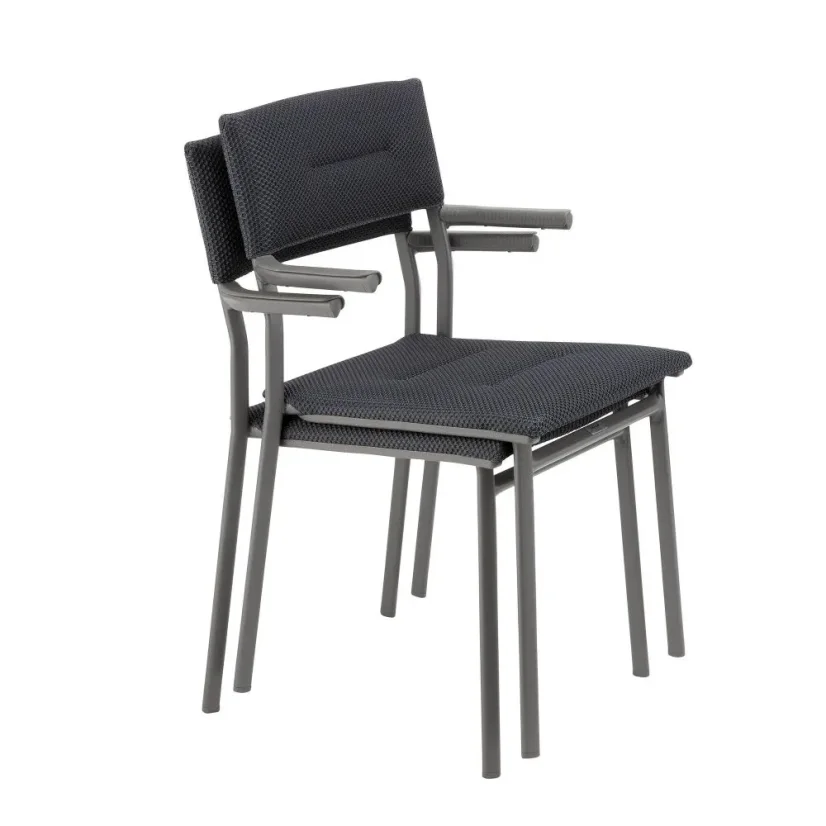 Venkovní jídelní židle s područkami ORON BeComfort šedá Dark Grey