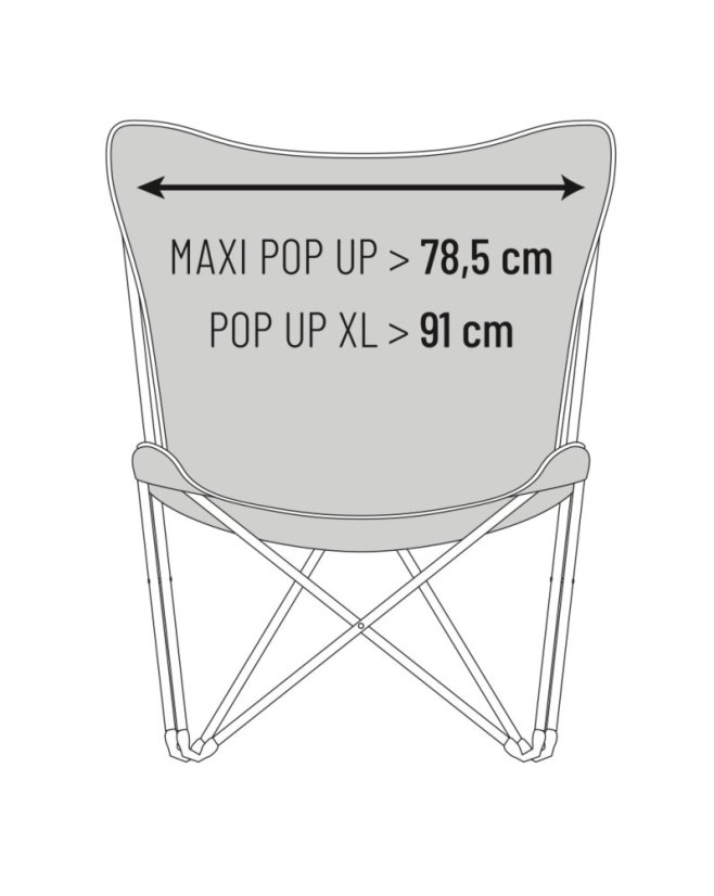 Motýlí křeslo POP UP XL Airlon modrá Azure