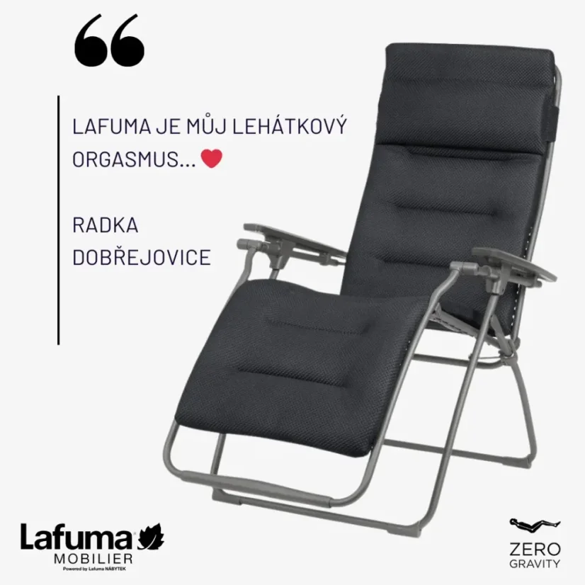 Relaxační křeslo Lafuma FUTURA XL BeComfort zelená Olive – ZERO GRAVITY, nosnost 150 kg