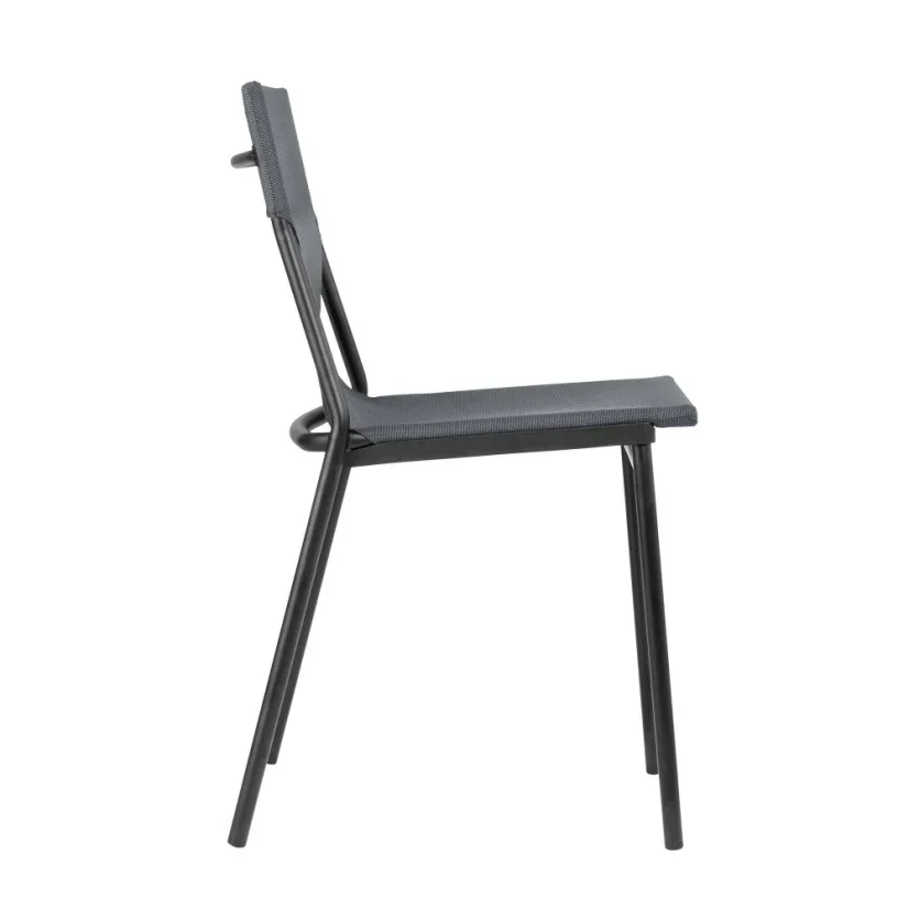 Profi sada venkovní stůl a 2 židle bez područek HORIZON - šedá Titan, deska HPL šedá Mineral, BatylineDUO