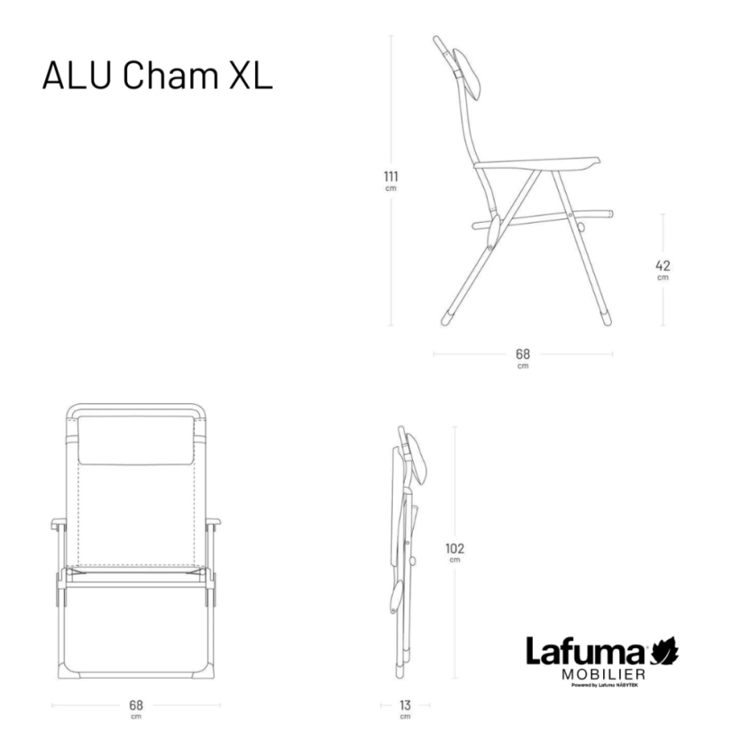 2 za cenu 1! 2 kempingová křesla hliník Lafuma ALU CHAM XL (cena za 2ks)